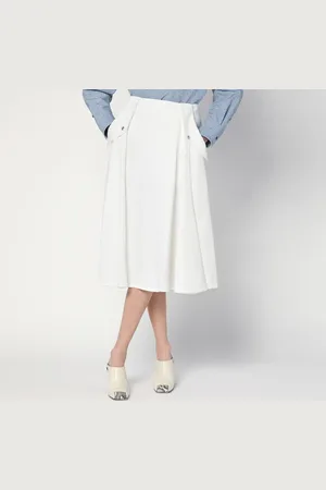 Bottega Veneta Gonna midi plissettata avorio