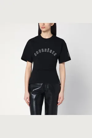 Courrèges T-shirt nera con logo