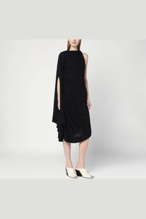 Bottega Veneta Abito drappeggiato nero in jersey di viscosa