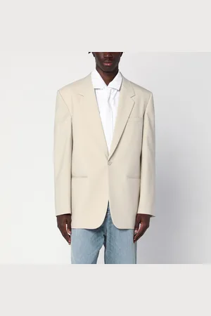 Saint Laurent Giacca monopetto chiara in lana