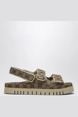 Gucci Sandali in tessuto GG con Doppia G
