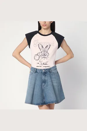 Ganni T-shirt rosa con stampa logo