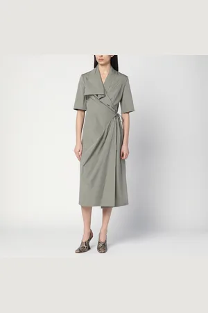 DRIES VAN NOTEN Abito midi drappeggiato grigio