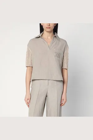 Max Mara Polo color sabbia in lino
