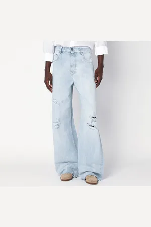Golden Goose Jeans azzurro in denim con strappi