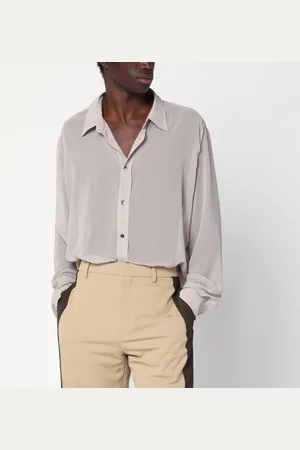 Ami Camicia color cenere in crêpe di poliestere.