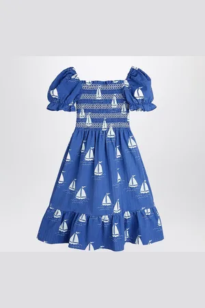 Mini Rodini Abito blu con barche a vela