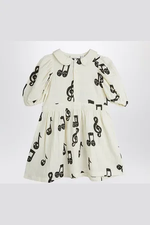 Mini Rodini Abito bianco con note musicali