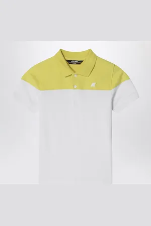 K-Way Polo bianca/verde acacia in cotone