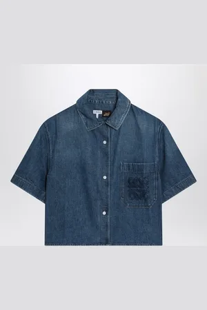 Loewe Camicia blu slavato in denim leggero