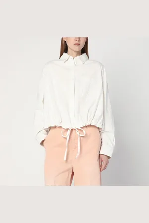 Loewe Camicia bianca con coulisse in cotone