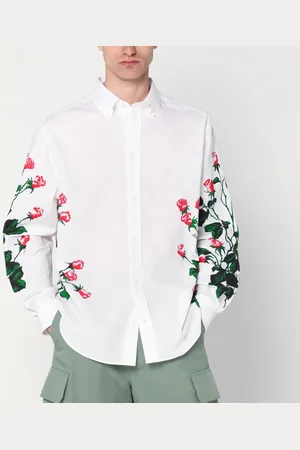 Loewe Camicia bianca con motivo floreale