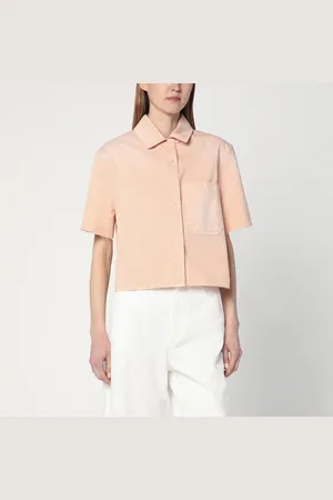 Loewe Camicia crop rosa chiara in cotone