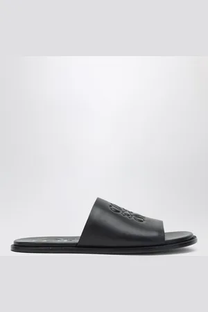 Loewe Slide Anagram Flex nera in pelle