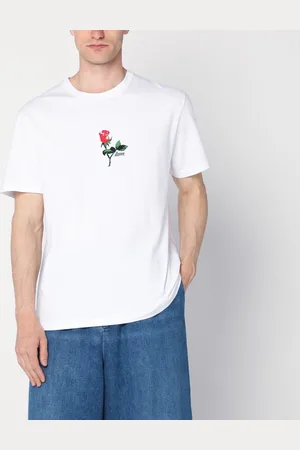 Loewe T-shirt bianca con motivo floreale