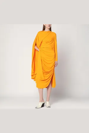 Bottega Veneta Abito drappeggiato color mandarino