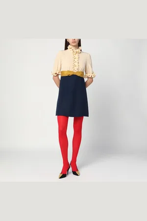 VALENTINO Mini abito con ruches e fiocco in seta