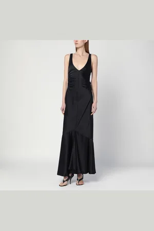 Sportmax Abito lungo nero in raso