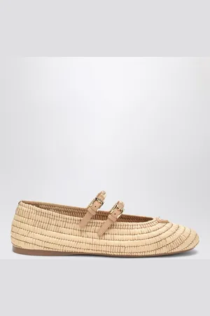 Prada Ballerine beige in crochet con logo