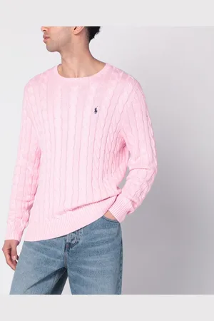 Ralph Lauren Maglione rosa in cotone a trecce