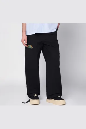 Brain Dead Pantaloni neri in cotone con logo