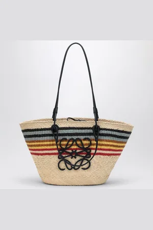 Loewe Borsa cesto Anagram grande in palma Iraca e pelle
