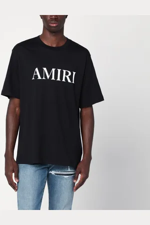 AMIRI T-shirt nera in cotone con logo