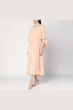 ZIMMERMANN Abito midi plissettato color pesca