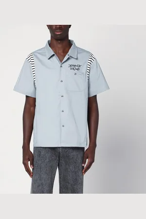 Brain Dead Camicia grigia/azzurra in cotone
