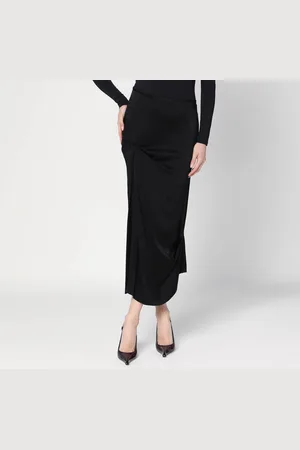 Victoria Beckham Gonna midi nera con drappeggio