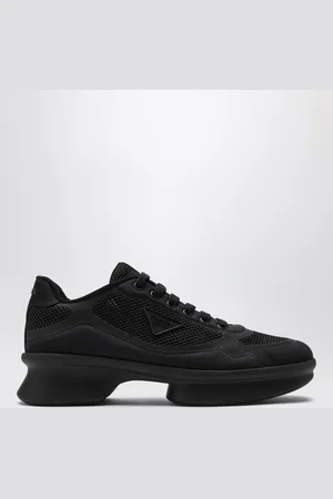 Prada Sneaker bassa in tessuto e rete nera