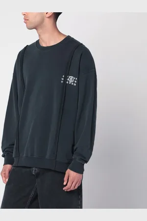 Maison Margiela Felpa Numeric Logo nera in cotone