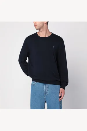 Ralph Lauren Maglia blu navy in cottone e cashmere
