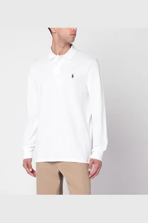 Ralph Lauren Polo bianca in cotone Custom Slim-Fit