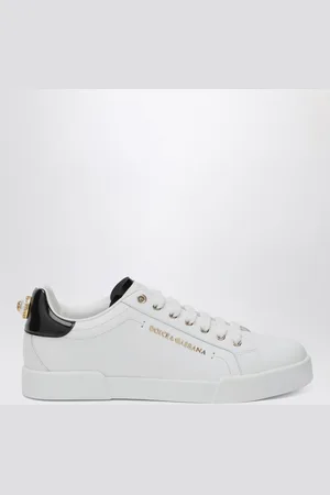 Dolce & Gabbana Sneaker Portofino bianca/oro in pelle