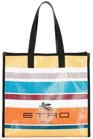 Etro Borsa a righe e manici in pelle