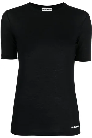 Jil Sander T-shirt con orlo stampato con logo