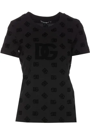 Dolce & Gabbana T-shirt con logo dg floccato all over