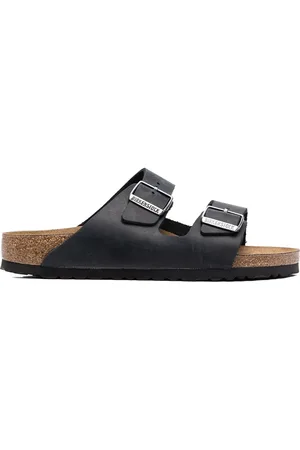 Birkenstock Sandali Arizona in pelle nera con fibbia