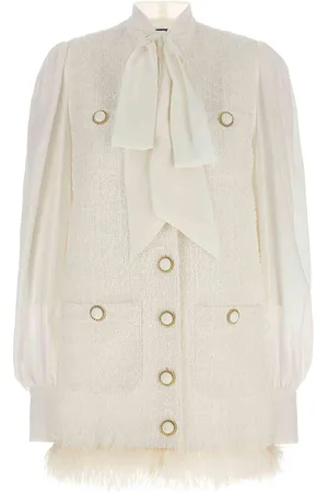 Balmain Vestito in tweed con inserto in seta