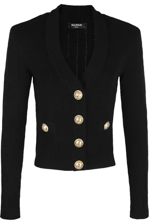Balmain Cardigan in Viscosa Nera