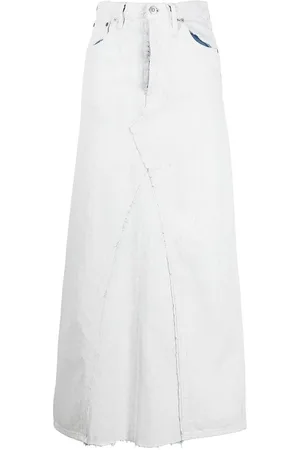 Maison Margiela Gonna jeans bianca brillante a pannello