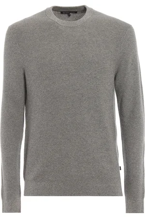Michael Kors Girocollo grigio in cotone e lana mouliné