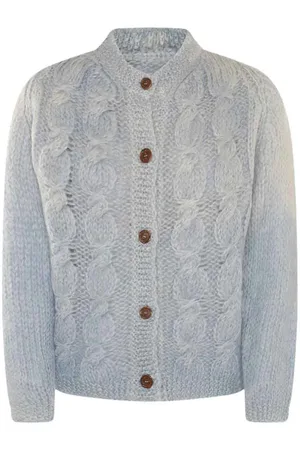 Maison Margiela Cardigan in misto lana azzurro