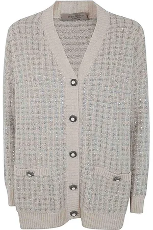 D.EXTERIOR Cardigan con cristalli a quadri