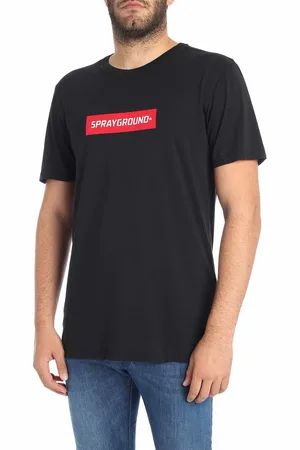 Sprayground T-shirt nera con logo a contrasto