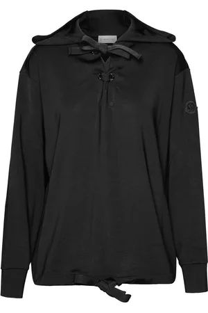Moncler Felpa con cappuccio in viscosa nera