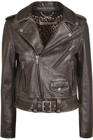 Golden Goose Chiodo in pelle effetto vintage