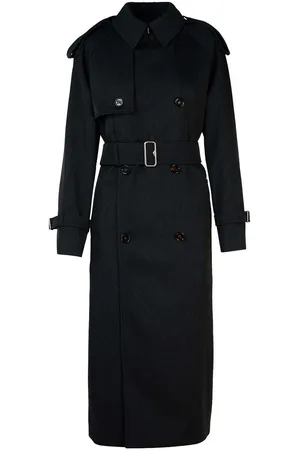 Burberry Trench lungo in lana grigia