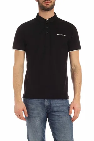 Karl Lagerfeld Polo nera con logo bianco